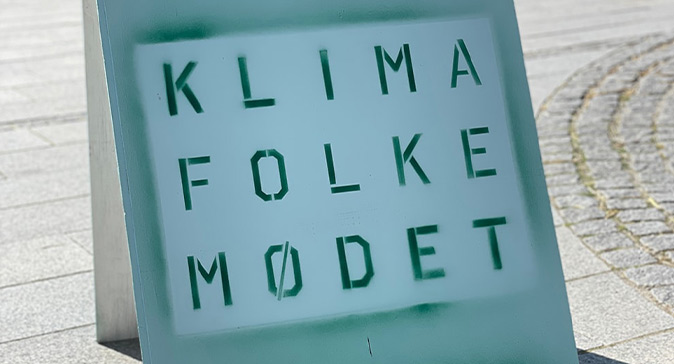 Skilt til Klimafolkemøde i Middelfart